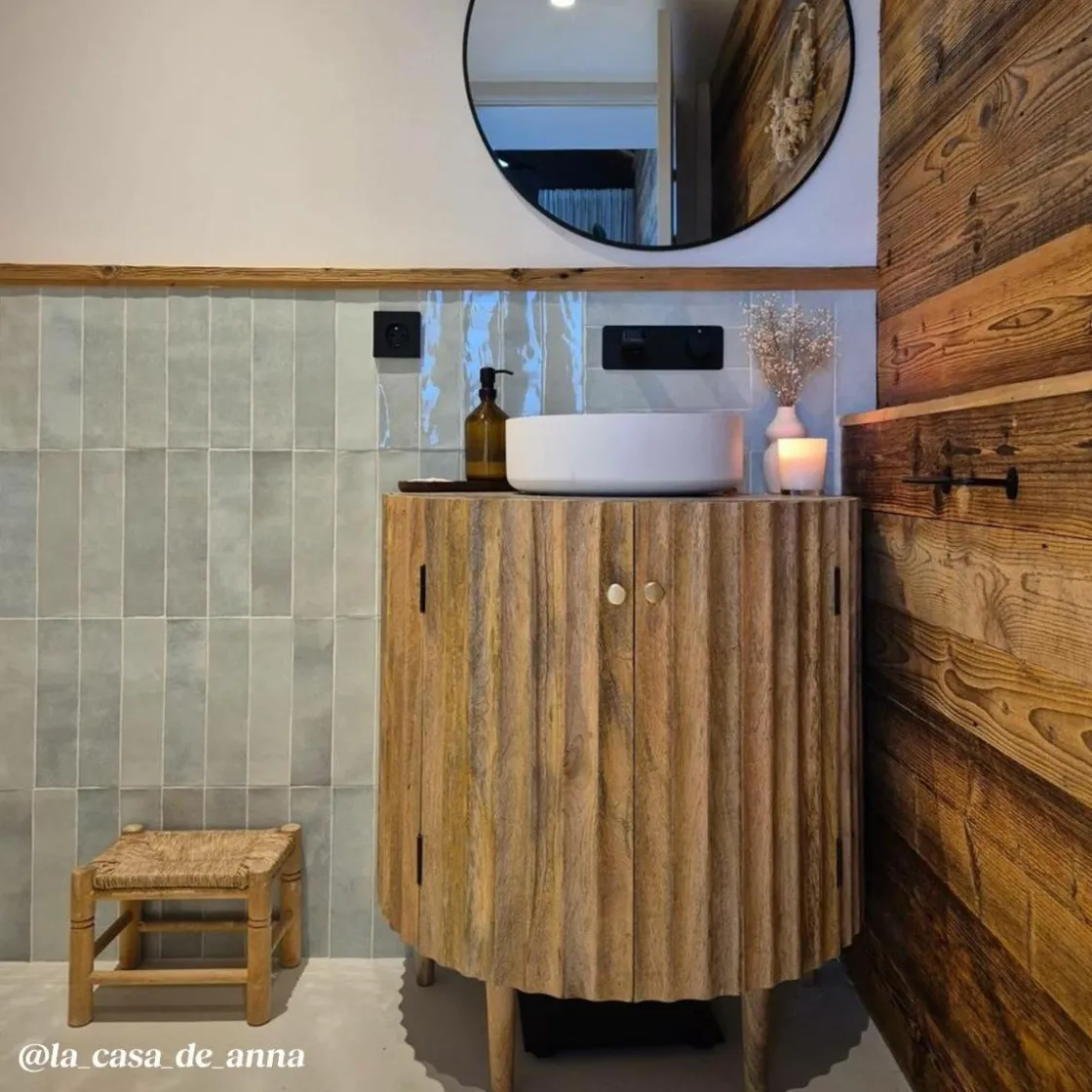 Made in Meubles Meuble Sous Vasque<Meuble sous vasque en bois de manguier et terrazzo Bao