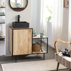 Made in Meubles Meuble Sous Vasque<Meuble sous vasque en bois de manguier et métal Agathe