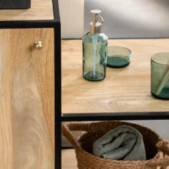 Made in Meubles Meuble Sous Vasque<Meuble sous vasque en bois de manguier et métal Agathe