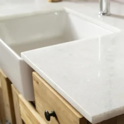 Made in Meubles Meuble Sous Vasque<Meuble sous vasque en bois recyclé et marbre Lizon