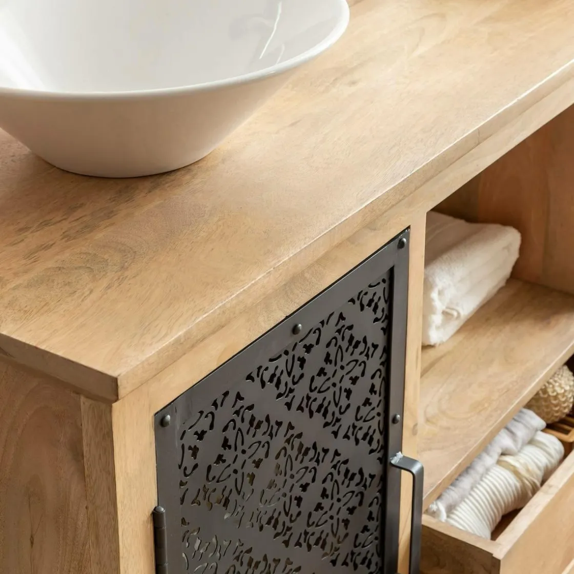 Made in Meubles Meuble Sous Vasque<Meuble sous vasque en bois de manguier Sahara