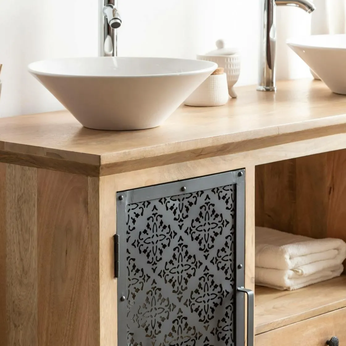 Made in Meubles Meuble Sous Vasque<Meuble sous vasque en bois de manguier Sahara