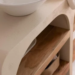 Made in Meubles Meuble Sous Vasque<Meuble sous vasque en bois effet béton et bois d'acacia Dalva