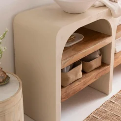 Made in Meubles Meuble Sous Vasque<Meuble sous vasque en bois effet béton et bois d'acacia Dalva