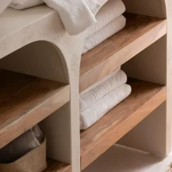 Made in Meubles Meuble Sous Vasque<Meuble sous vasque en bois effet béton et bois d'acacia Dalva