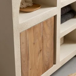 Made in Meubles Buffet|Meuble Sous Vasque<Meuble sous vasque en bois effet béton et bois d'acacia Dalva