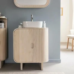 Made in Meubles Meuble Sous Vasque<Meuble sous vasque en bois de manguier Yoni
