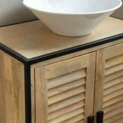 Made in Meubles Meuble Sous Vasque<Meuble sous vasque en bois de manguier et métal Coralie