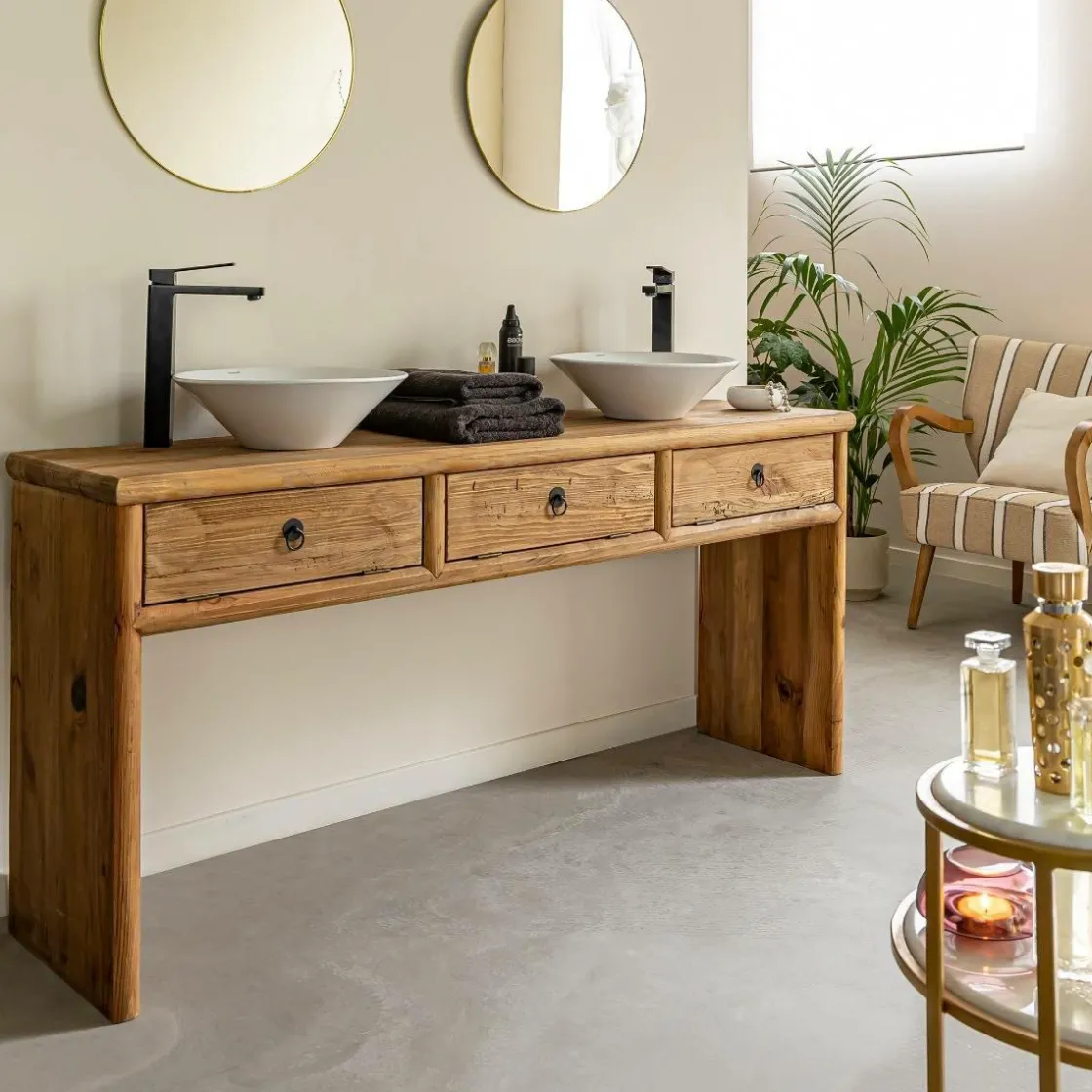 Made in Meubles Table Console|Meuble Sous Vasque<Meuble sous vasque en pin recyclé Blaise