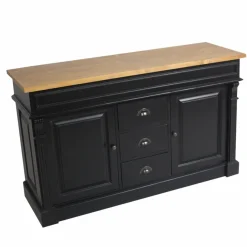 Made in Meubles Meuble Sous Vasque<Meuble sous vasque en pin massif noir 150 cm Manel