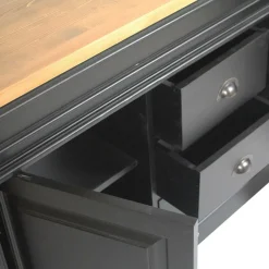 Made in Meubles Meuble Sous Vasque<Meuble sous vasque en pin massif noir 150 cm Manel