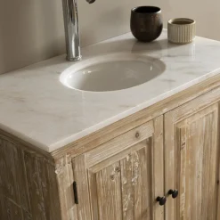 Made in Meubles Meuble Sous Vasque<Meuble sous vasque en pin recyclé blanchi Gemma