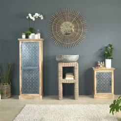 Made in Meubles Meuble Sous Vasque<Meuble sous vasque en rotin Rattan