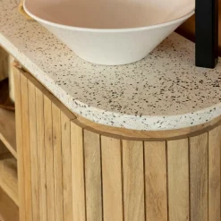 Made in Meubles Meuble Sous Vasque<Meuble sous vasque en terrazzo et bois de manguier Lou