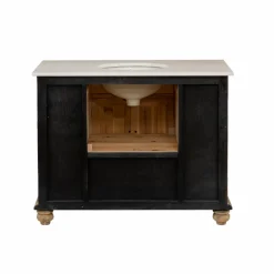 Made in Meubles Meuble Sous Vasque<Meuble sous vasque en vieux pin et marbre blanc Octavie