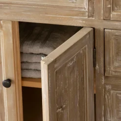 Made in Meubles Meuble Sous Vasque<Meuble sous vasque en vieux pin et marbre blanc Octavie