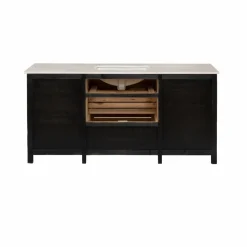 Made in Meubles Meuble Sous Vasque<Meuble sous vasque en vieux pin et marbre blanc Nils