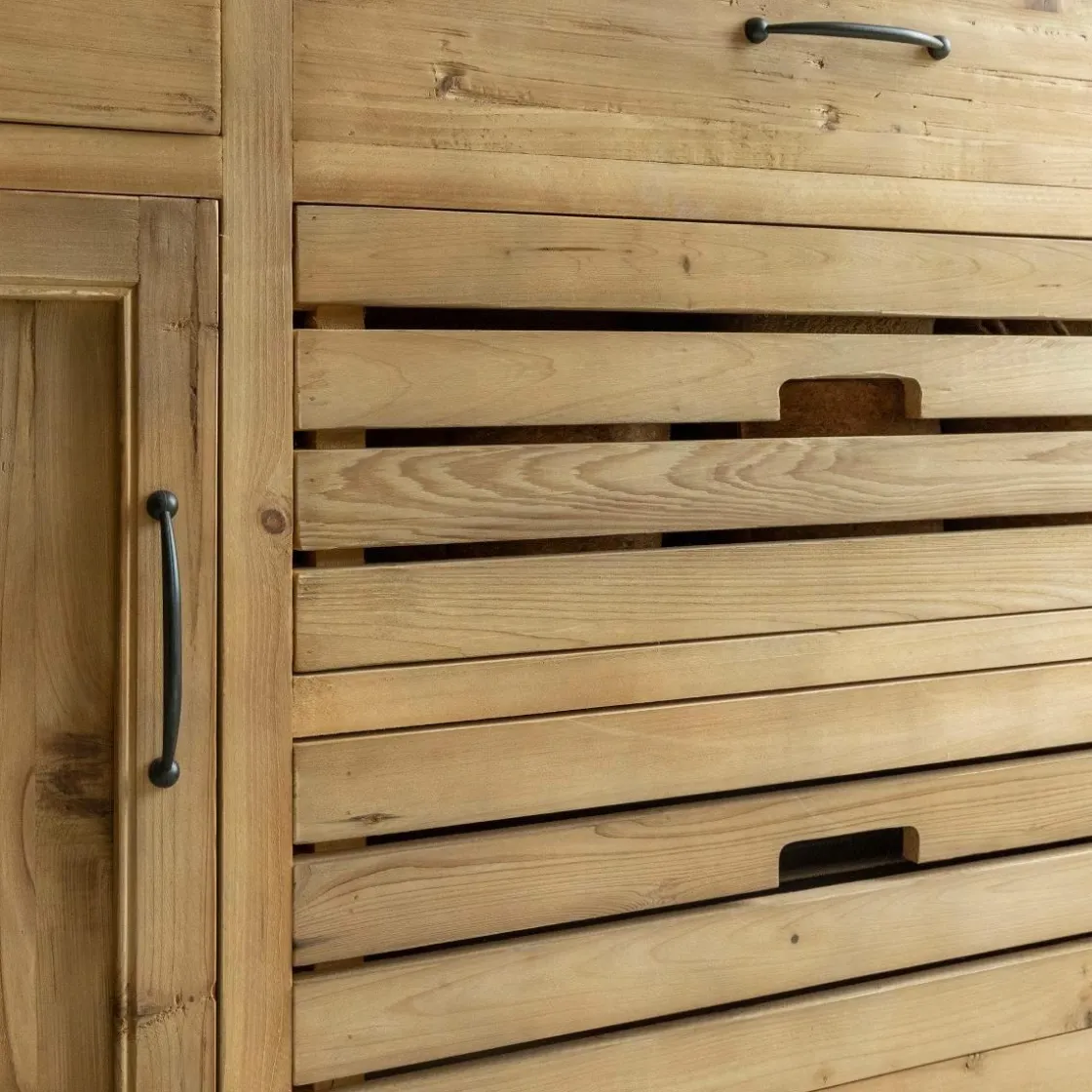 Made in Meubles Meuble Sous Vasque<Meuble sous vasque en vieux pin et marbre blanc Nils