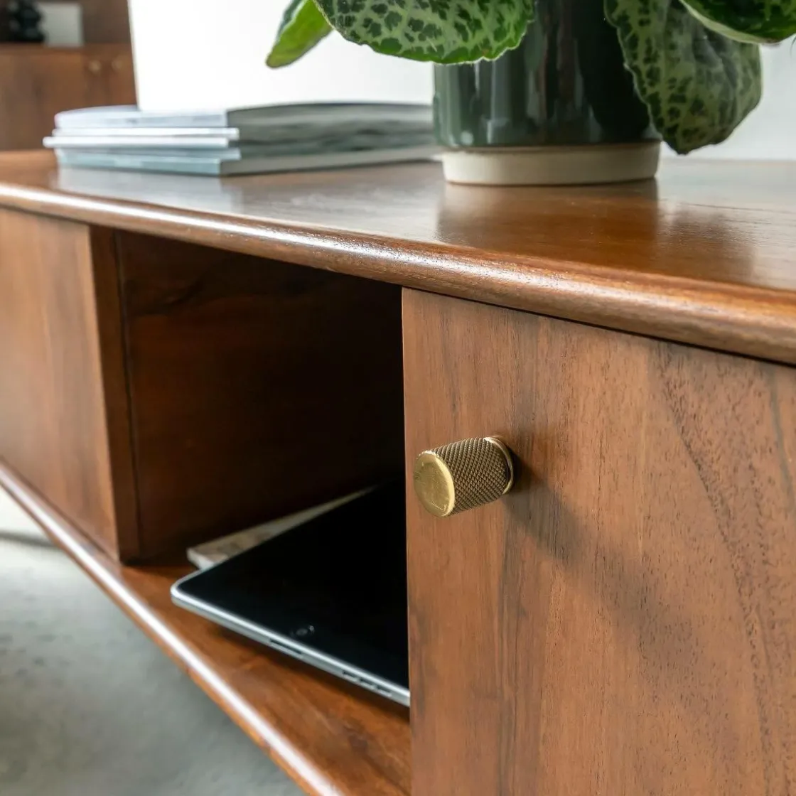 Made in Meubles Meuble Tv<Meuble TV 3 portes en bois d'acacia Emiel