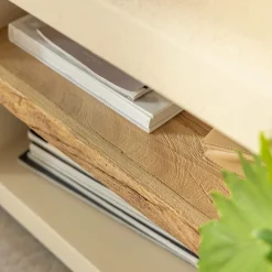 Made in Meubles Meuble Tv<Meuble TV 2 portes et 1 étagère en bois effet béton et bois recyclé Dalva