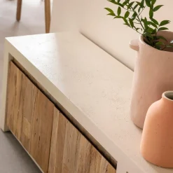 Made in Meubles Meuble Tv<Meuble TV 2 portes et 1 étagère en bois effet béton et bois recyclé Dalva