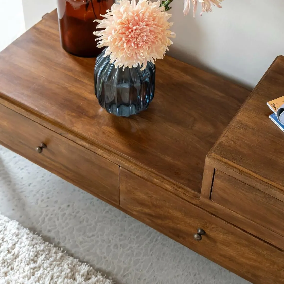 Made in Meubles Meuble Tv<Meuble TV 3 tiroirs en bois de manguier Remick