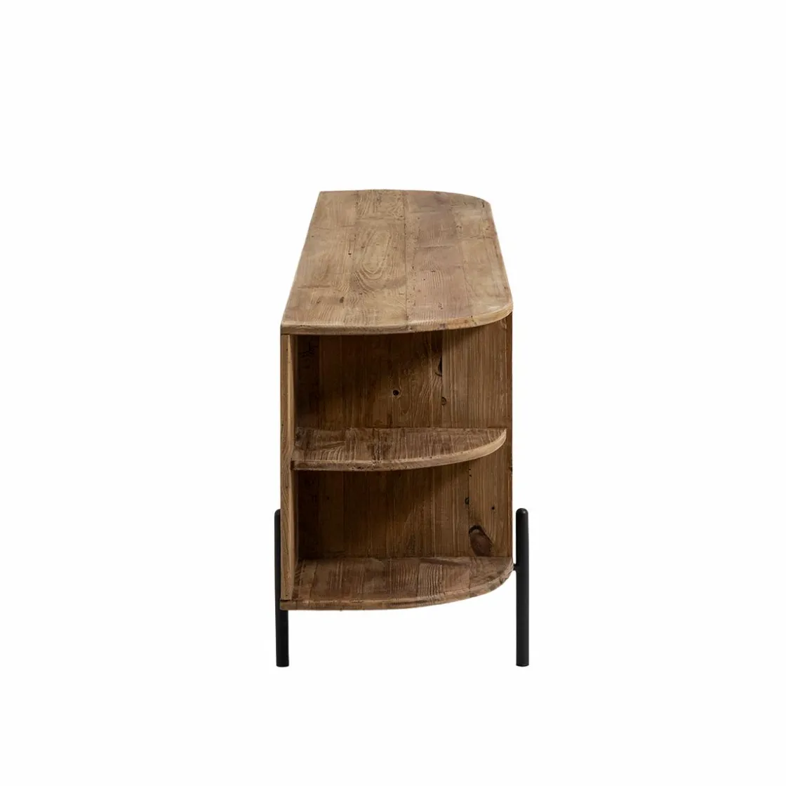 Made in Meubles Meuble Tv<Meuble TV arrondi en bois recyclé Blaise