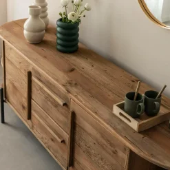 Made in Meubles Meuble Tv<Meuble TV arrondi en bois recyclé Blaise