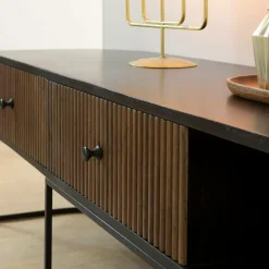 Made in Meubles Meuble Tv<Meuble TV arrondi en bois de manguier et métal Ysé