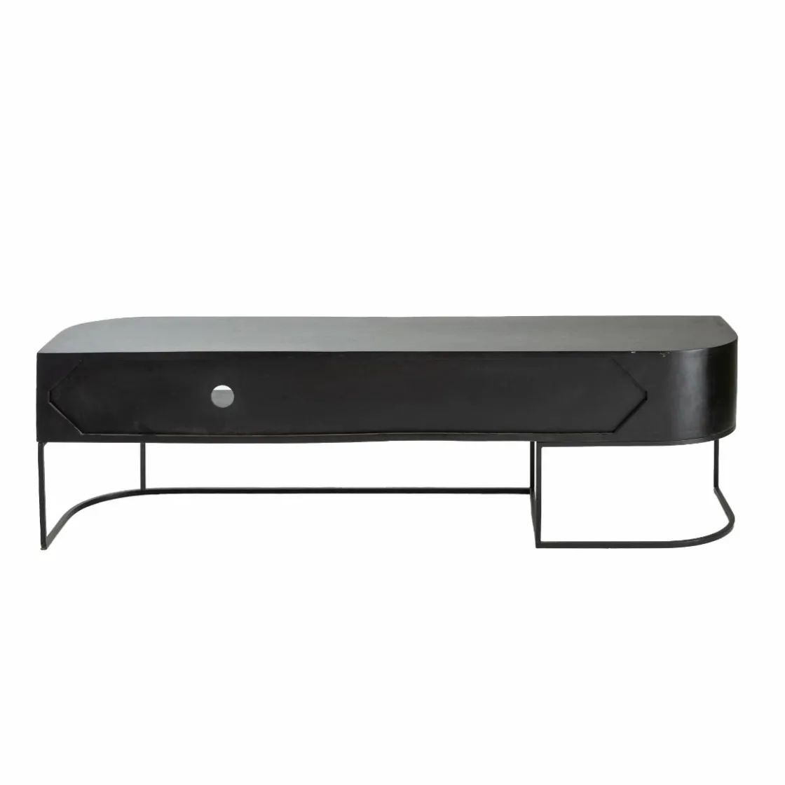 Made in Meubles Meuble Tv<Meuble TV arrondi en bois de manguier et métal Ysé