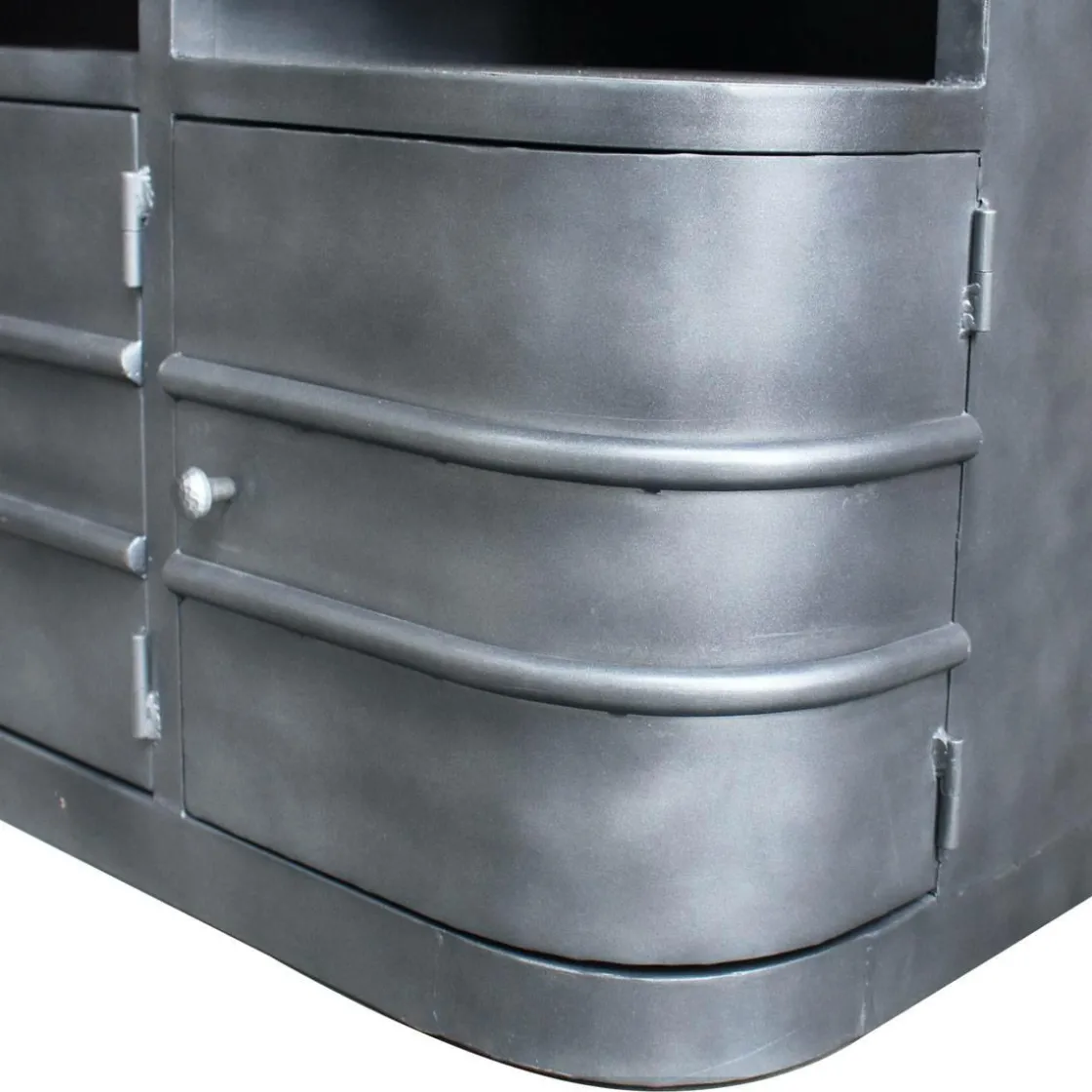 Made in Meubles Meuble Tv<Meuble TV arrondi en métal Locker