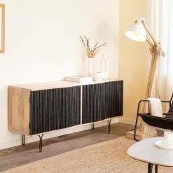 Made in Meubles Meuble Tv<Meuble TV bois de manguier et métal Auxence