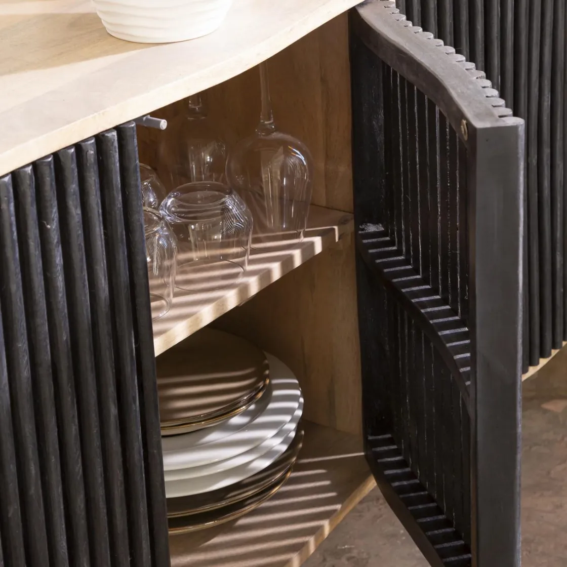 Made in Meubles Meuble Tv<Meuble TV bois de manguier et métal Auxence