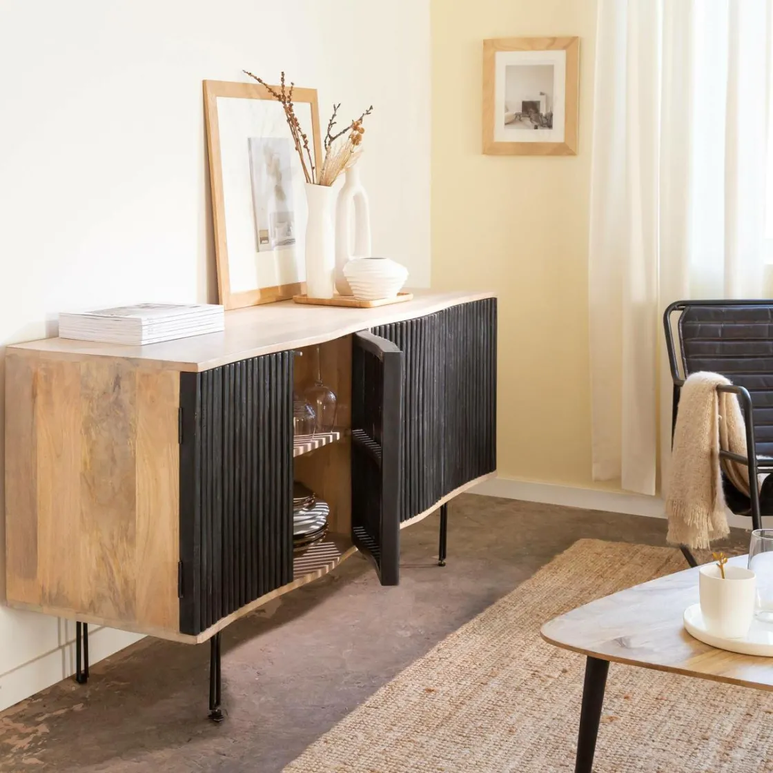 Made in Meubles Meuble Tv<Meuble TV bois de manguier et métal Auxence