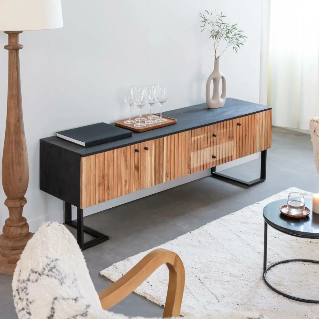 Made in Meubles Meuble Tv<Meuble TV en bois d'acacia et métal Pippa