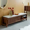 Made in Meubles Meuble Tv<Meuble TV en bois d'acacia et terrazzo Kaelis
