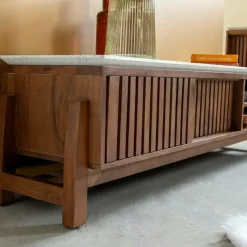 Made in Meubles Meuble Tv<Meuble TV en bois d'acacia et terrazzo Kaelis