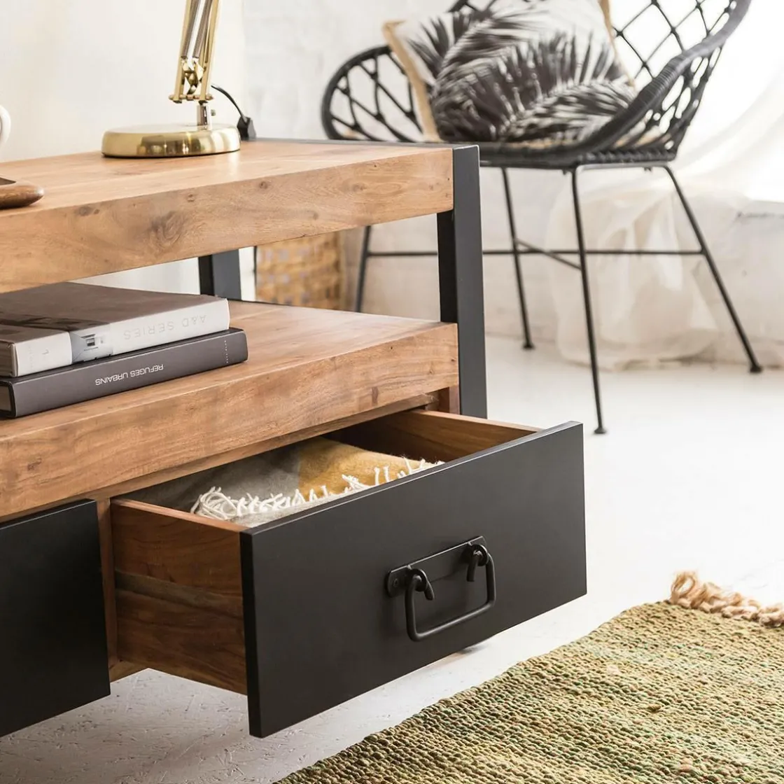 Made in Meubles Meuble Tv<Meuble TV en bois d'acacia 112 cm Havana