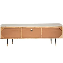 Made in Meubles Meuble Tv<Meuble tv en bois d'acacia et marbre blanc Judith