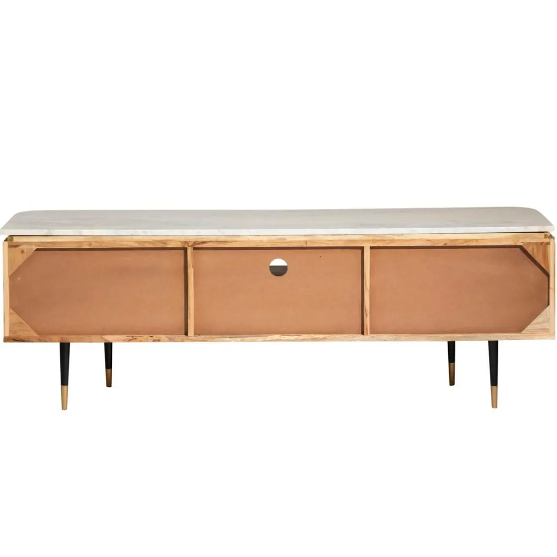 Made in Meubles Meuble Tv<Meuble tv en bois d'acacia et marbre blanc Judith