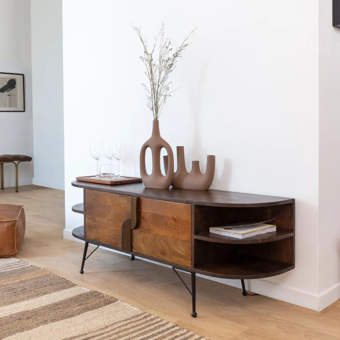 Made in Meubles Meuble Tv<Meuble TV en bois d'acacia Juno