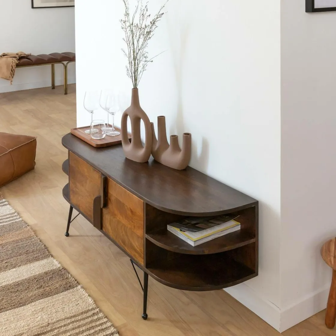 Made in Meubles Meuble Tv<Meuble TV en bois d'acacia Juno