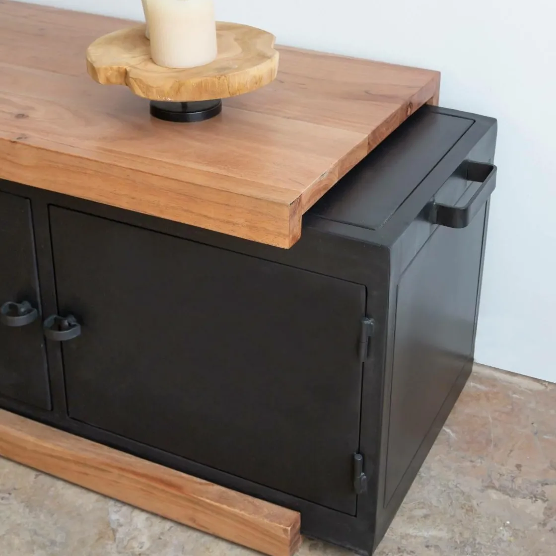 Made in Meubles Meuble Tv<Meuble TV en bois d'acacia Emilio