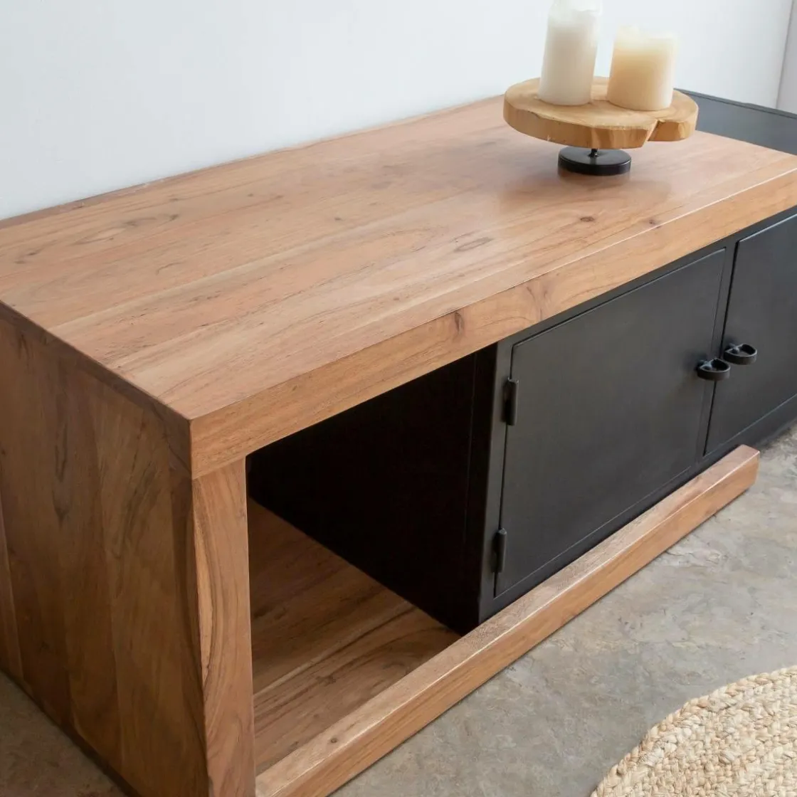 Made in Meubles Meuble Tv<Meuble TV en bois d'acacia Emilio