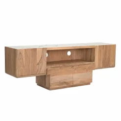 Made in Meubles Meuble Tv<Meuble TV en bois d'acacia et marbre Tara