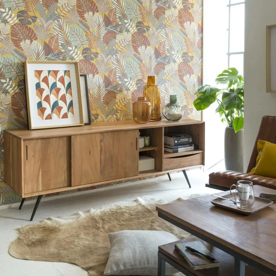 Made in Meubles Meuble Tv<Meuble TV en bois d'acacia Sara