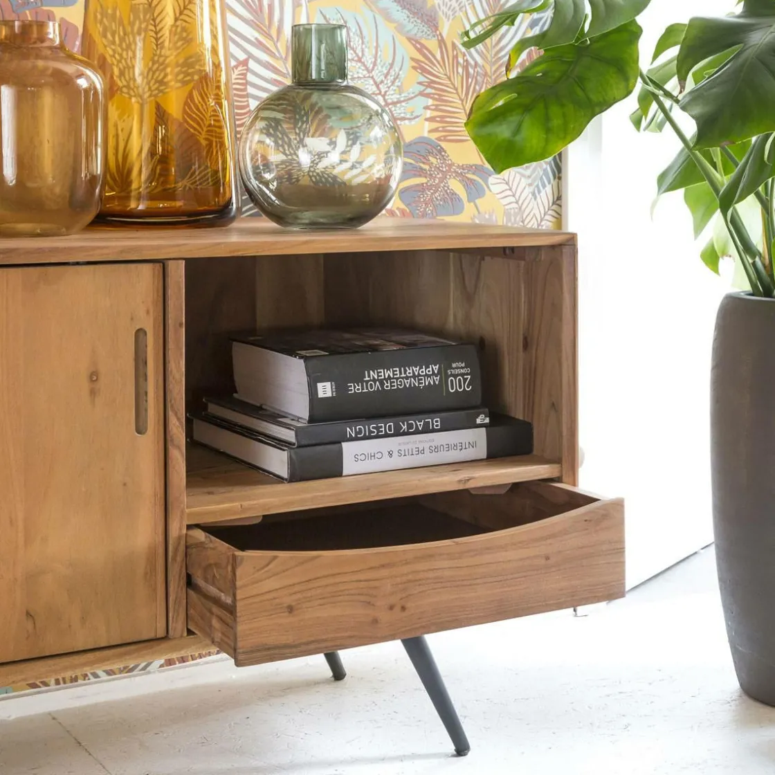 Made in Meubles Meuble Tv<Meuble TV en bois d'acacia Sara