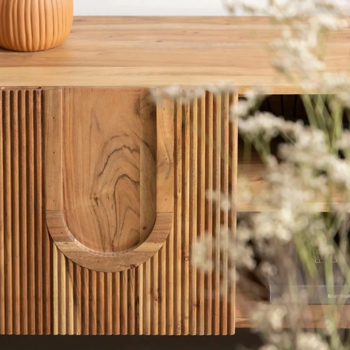 Made in Meubles Meuble Tv<Meuble TV en bois d'acacia Tilio