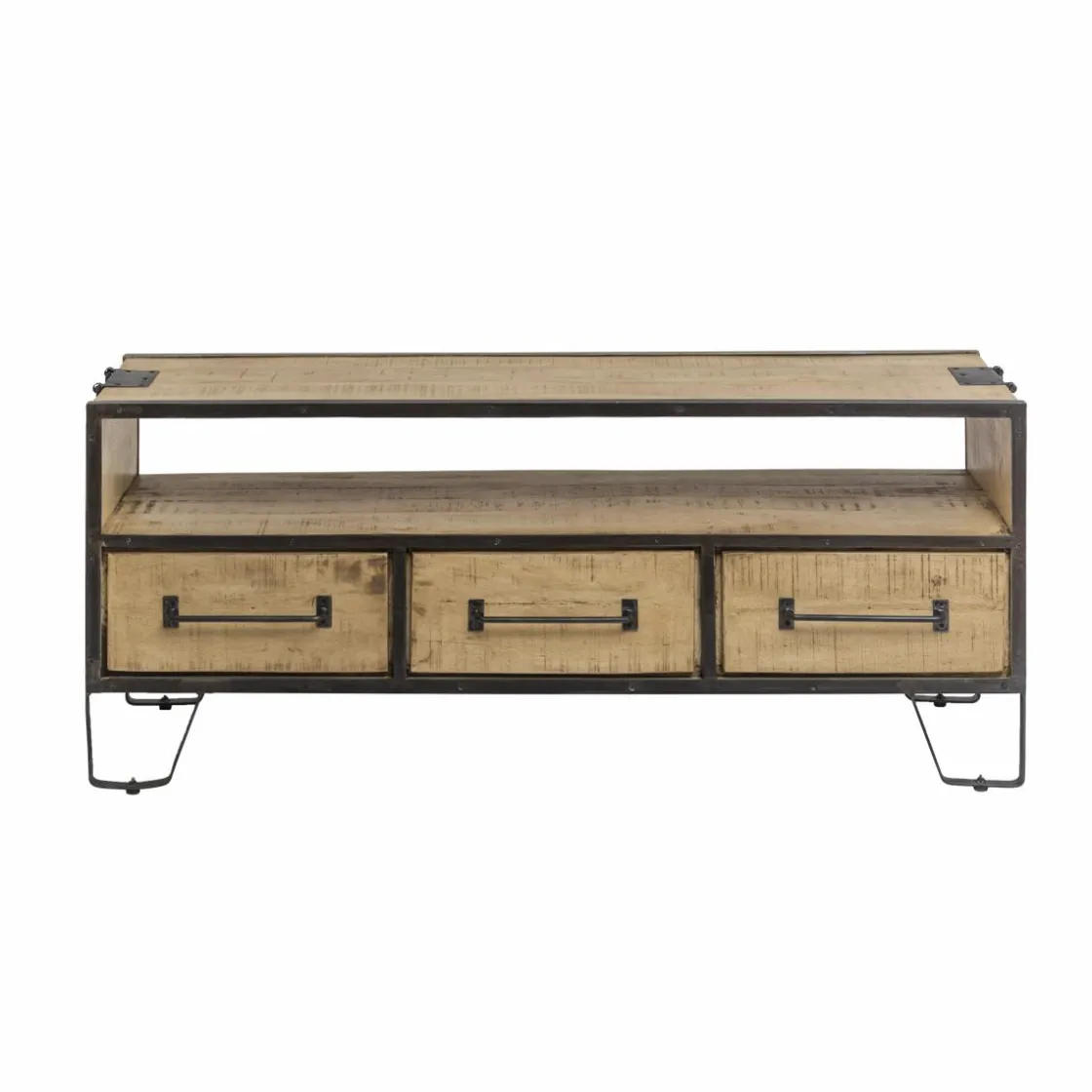 Made in Meubles Meuble Tv<Meuble TV en bois de manguier 3 tiroirs Wood