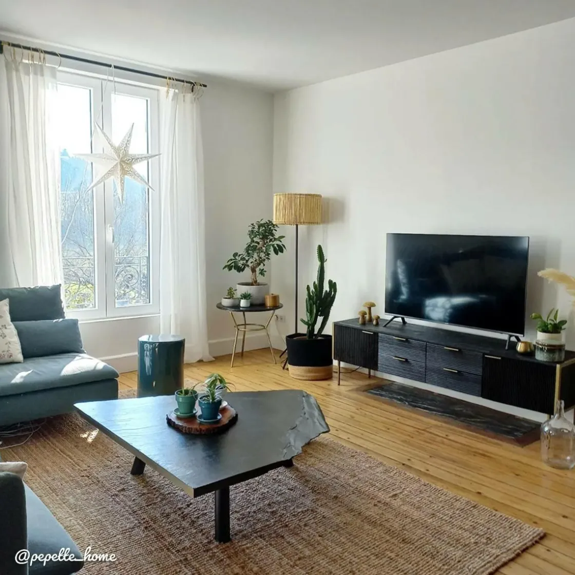 Made in Meubles Meuble Tv<Meuble TV en bois de manguier et métal doré Ange